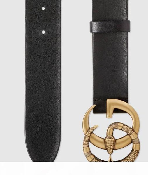 leather belt with double buckle with snake reversible belt new official men belt with box, Black;brown