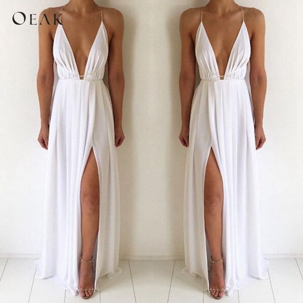 oeak v-neck sleeveless summer dress women white maxi long dress high waist fashion bandage party boho beach vestido, Black;gray
oeak v-neck sleeveless summer dress women white maxi long dress high waist fashion bandage party boho beach vestido, Black;gray