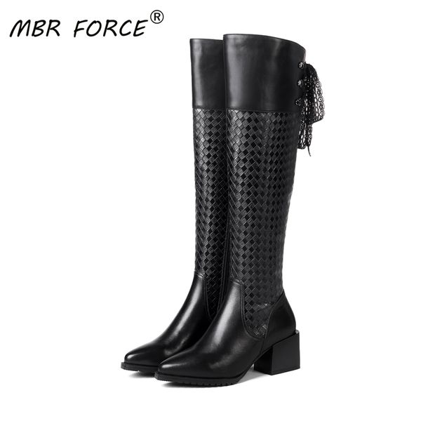 mbr force genuine leather knee-high boots new fashion women female elegant lace straps shoes woman ladies footwear party dress, Black
mbr force genuine leather knee-high boots new fashion women female elegant lace straps shoes woman ladies footwear party dress, Black