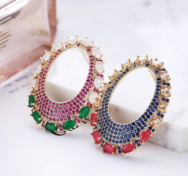 xiumeiyizu oval stud earrings geometric colorful zirconia luxury jewelry women wedding handmade earrings plating post wholesale01, Golden;silver
xiumeiyizu oval stud earrings geometric colorful zirconia luxury jewelry women wedding handmade earrings plating post wholesale01, Golden;silver