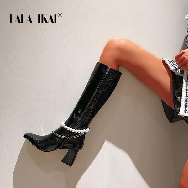 lala ikai chunky high heels shoes woman 2020 knee high boots women fashion square toe pearled chain decorat long boots c10311-4, Black
lala ikai chunky high heels shoes woman 2020 knee high boots women fashion square toe pearled chain decorat long boots c10311-4, Black