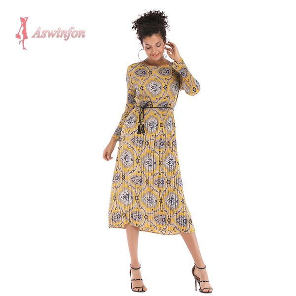 aswifon spring long sleeve pleated midi dress women fashion casual round neck chiffon floral dresses with fluid hem for ladies, Black;gray
aswifon spring long sleeve pleated midi dress women fashion casual round neck chiffon floral dresses with fluid hem for ladies, Black;gray