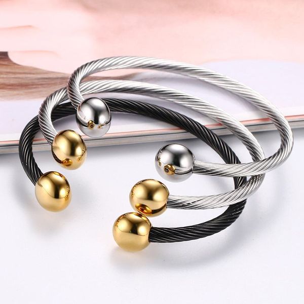 doyubo classical stainless steel weiya bracelet for women black / gold steel ball opening bangles fashion jewelry dd078
doyubo classical stainless steel weiya bracelet for women black / gold steel ball opening bangles fashion jewelry dd078