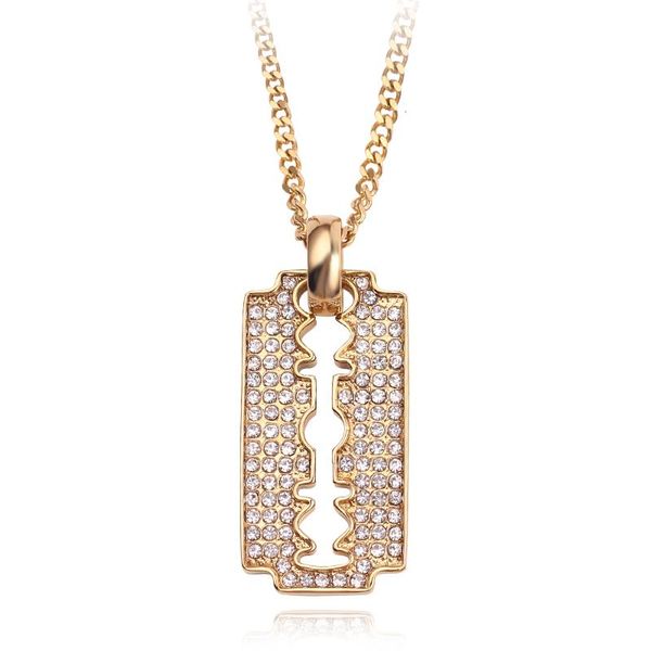fashion zine alloy razor shape link chain necklace crystal embellishment pendant necklace blade dazzling hip hop style, Silver
fashion zine alloy razor shape link chain necklace crystal embellishment pendant necklace blade dazzling hip hop style, Silver