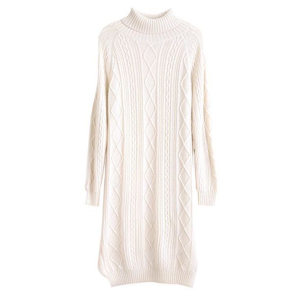 women's sweaters merino wool sweater dress women knitted striped length cable pile neck pullover turtleneck fall winter thick, White;black
women's sweaters merino wool sweater dress women knitted striped length cable pile neck pullover turtleneck fall winter thick, White;black