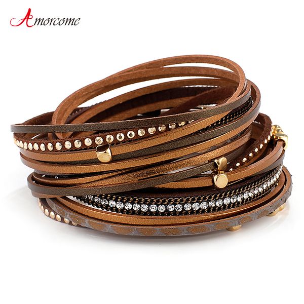 amorcome rhinestone genuine leather bracelets for women bohemian multilayer charm wide wrap bracelets & bangles femme jewelry, Red;blue
amorcome rhinestone genuine leather bracelets for women bohemian multilayer charm wide wrap bracelets & bangles femme jewelry, Red;blue