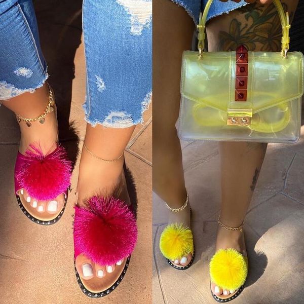 spring/summer new 2020 women cute ladies fur sandals spherical flat non-slip outdoor all-match fashionable slippers home ms, Black
spring/summer new 2020 women cute ladies fur sandals spherical flat non-slip outdoor all-match fashionable slippers home ms, Black
