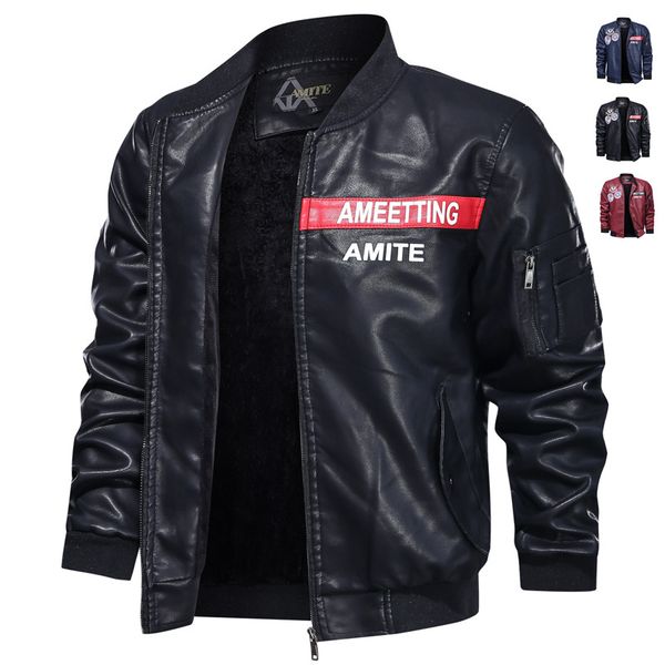 men's jackets 2021 winter leather jacket men stand collar motorcycle fashion mens baseball coats plus size, Black;brown
men's jackets 2021 winter leather jacket men stand collar motorcycle fashion mens baseball coats plus size, Black;brown