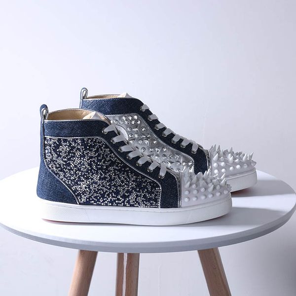 new season red bottom sneakers no limit sneakers strass spikes,red sole high cut shoes studs rivets brand designer casual shoes, Black
new season red bottom sneakers no limit sneakers strass spikes,red sole high cut shoes studs rivets brand designer casual shoes, Black