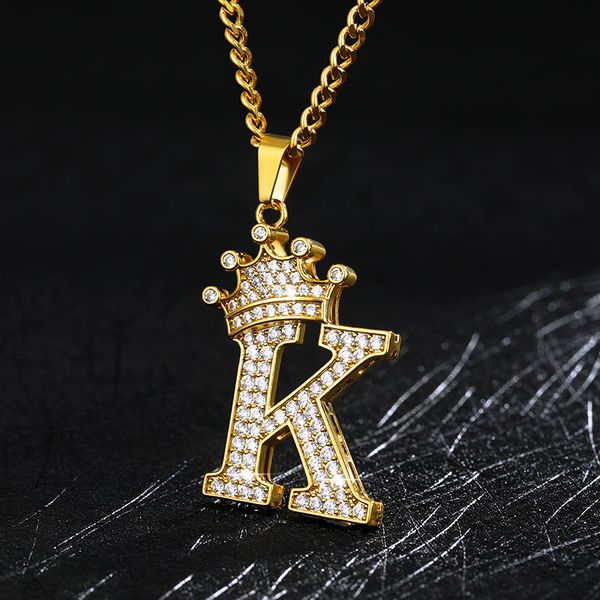 crystal zircon alphabet pendant necklaces for women men crown initial letter necklace hip hop gold chain jewelry, Silver
crystal zircon alphabet pendant necklaces for women men crown initial letter necklace hip hop gold chain jewelry, Silver