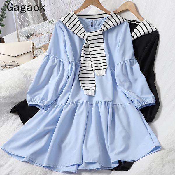 gagaok women fashion two piece set 2020 spring autumn new o-neck puff sleeve ruffles midi dresses + short striped casual shawl, Gray
gagaok women fashion two piece set 2020 spring autumn new o-neck puff sleeve ruffles midi dresses + short striped casual shawl, Gray