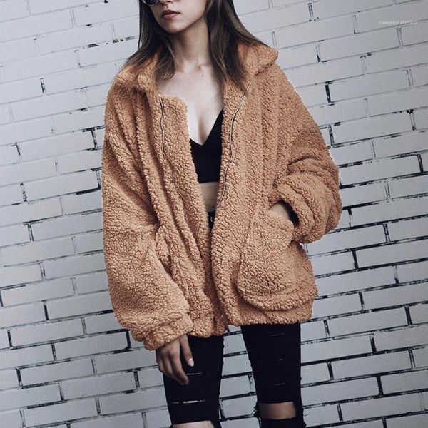 color autumn winter coats fashion slim fur womens open stitch outerwear with pockets and zipper designer cashmere solid, Black
color autumn winter coats fashion slim fur womens open stitch outerwear with pockets and zipper designer cashmere solid, Black