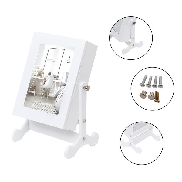 12 inch deskmini vanity mirror jewelry cabinet wooden tiltable jewelry storage box display cabinet us stock, Black;white
12 inch deskmini vanity mirror jewelry cabinet wooden tiltable jewelry storage box display cabinet us stock, Black;white