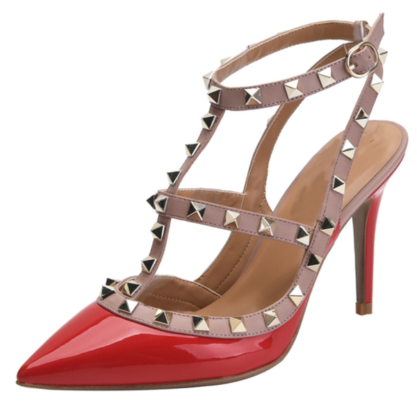 classics v brand women sandals 10cm high heel sandal with rivets real leather women wedding shoes thin heel pointed toe 34-43, Black
classics v brand women sandals 10cm high heel sandal with rivets real leather women wedding shoes thin heel pointed toe 34-43, Black