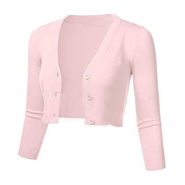 3/4 sleeve cropped short cardigans sweater women solid casual button down long sleeve coat autumn winter knit pull femme
3/4 sleeve cropped short cardigans sweater women solid casual button down long sleeve coat autumn winter knit pull femme