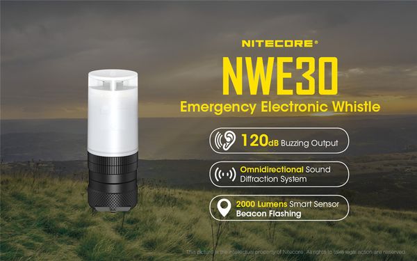nitecore nwe30 emergency electronic whistle 120db buzzing output and smart sensor beacon flashing 2000 lumens for outdoor emergency
nitecore nwe30 emergency electronic whistle 120db buzzing output and smart sensor beacon flashing 2000 lumens for outdoor emergency