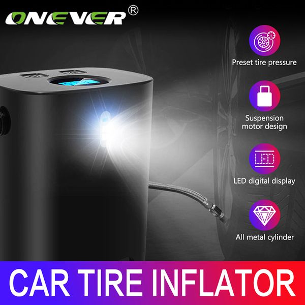 onever car air pump portable car tire inflator handle 150psi 12v air compressor with led digital display intelligent hot 
onever car air pump portable car tire inflator handle 150psi 12v air compressor with led digital display intelligent hot