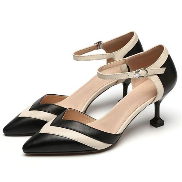 the new leather high-heeled shoes of summer 2020 korean version sandal for female cat and slim and versatile single shoes, Black
the new leather high-heeled shoes of summer 2020 korean version sandal for female cat and slim and versatile single shoes, Black