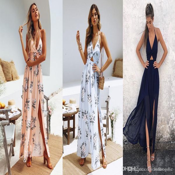 casual floral printed v neck dress women bandage split dresses summer long bohemian backless dress ladies, Black;gray
casual floral printed v neck dress women bandage split dresses summer long bohemian backless dress ladies, Black;gray
