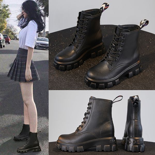 2020 trend women's boots with leather versatile platform middle - tube boots small size women's shoes
2020 trend women's boots with leather versatile platform middle - tube boots small size women's shoes