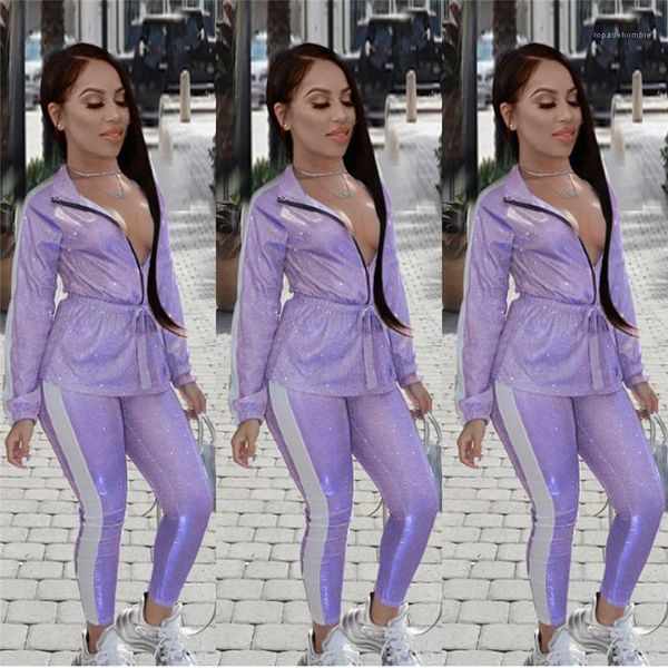 sequins two piece sets fashion panelled lapel neck female clothes women designer two piece pants slim, White
sequins two piece sets fashion panelled lapel neck female clothes women designer two piece pants slim, White