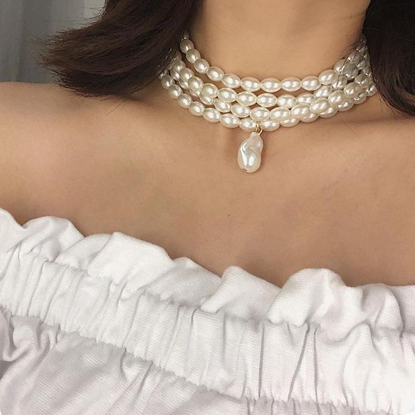 chokers multi layers big statement irregular pearl choker necklace for women 2021 trendy collares wedding party jewelry, Golden;silver
chokers multi layers big statement irregular pearl choker necklace for women 2021 trendy collares wedding party jewelry, Golden;silver