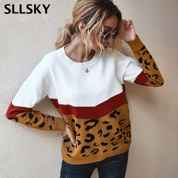sllsky leopard women's sweater autumn o neck casual loose knitting long sleeve fashion sweater ladies oversize pullovers, White;black
sllsky leopard women's sweater autumn o neck casual loose knitting long sleeve fashion sweater ladies oversize pullovers, White;black
