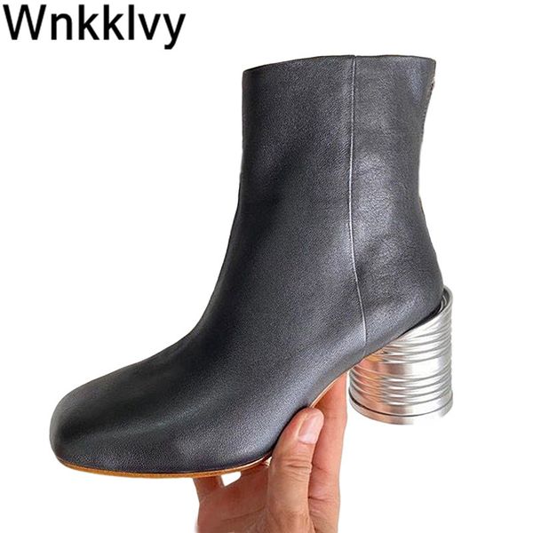 metal chunky high heel short boots women genuine leather ankle boots runway design autumn winter shoes botas for girls 2020, Black
metal chunky high heel short boots women genuine leather ankle boots runway design autumn winter shoes botas for girls 2020, Black