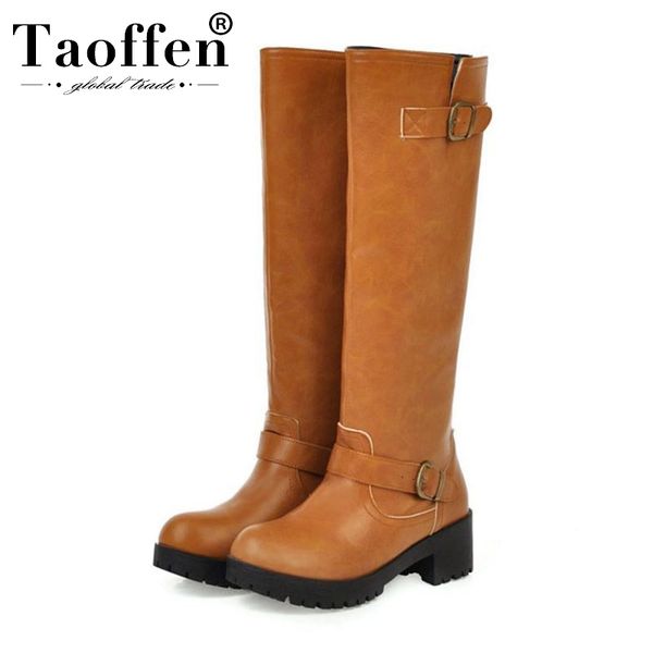 taoffen chunky heels women winter knee high boots daily buckle zipper round toe platform warm shoes woman footwear size 34-43, Black
taoffen chunky heels women winter knee high boots daily buckle zipper round toe platform warm shoes woman footwear size 34-43, Black