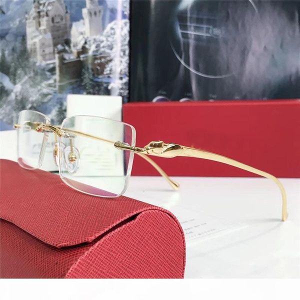 wholesale new fashion designer optical glasses 5634295 retro metal frameless transparent lens animal vintage classic clear eyewear, Black
wholesale new fashion designer optical glasses 5634295 retro metal frameless transparent lens animal vintage classic clear eyewear, Black