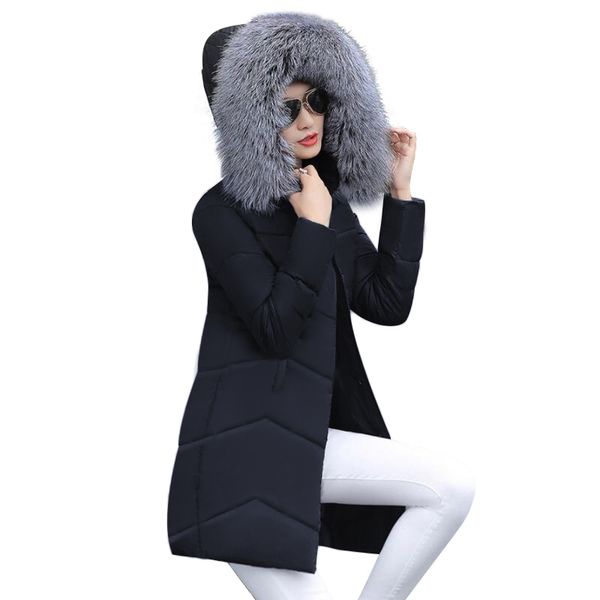 women's down & parkas winter jacket women 2021 female long coat fake fur collar warm woman parka outerwear, Black
women's down & parkas winter jacket women 2021 female long coat fake fur collar warm woman parka outerwear, Black