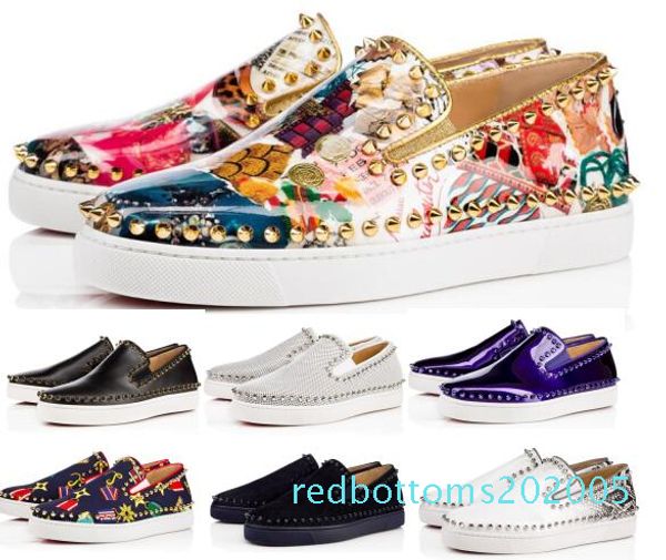 2020 new red bottom spikes boat flats loafers fashion mens womens casual shoes sneakers pik genuine leather black low man woman shoes r05
2020 new red bottom spikes boat flats loafers fashion mens womens casual shoes sneakers pik genuine leather black low man woman shoes r05
