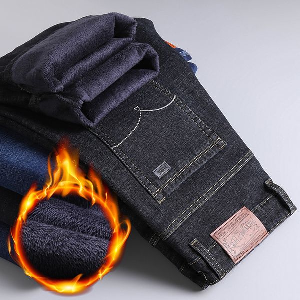 2020 brand winter warm fleece men's jeans thick stretch denim jean straight trousers fashion male cotton pants men 42, Blue
2020 brand winter warm fleece men's jeans thick stretch denim jean straight trousers fashion male cotton pants men 42, Blue