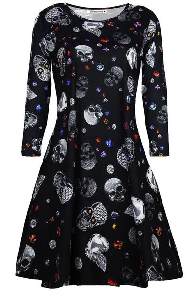 women halloween party dress crew neck long sleeve casual dresses ladies fashion clothing, Black;gray
women halloween party dress crew neck long sleeve casual dresses ladies fashion clothing, Black;gray