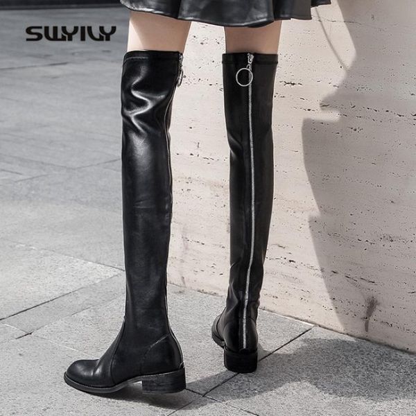 swyivy натуральная кожа обувь женщина 2020 зима над коленом boots ботинки снежка женщин тонкий вскользь черная задняя молния stretch, Black
swyivy натуральная кожа обувь женщина 2020 зима над коленом boots ботинки снежка женщин тонкий вскользь черная задняя молния stretch, Black