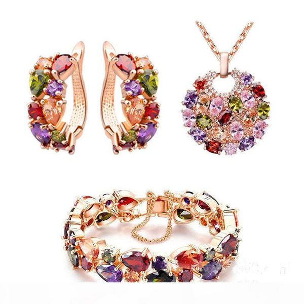 luxury noble 18k real gold plated colorful swarovski crystal necklace earrings bracelet jewelry sets for women ladies zircon acessories, Black
luxury noble 18k real gold plated colorful swarovski crystal necklace earrings bracelet jewelry sets for women ladies zircon acessories, Black