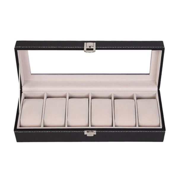 6 slots leather watch storage box organizer new mechanical mens watch display holder cases black jewelry gift boxes case, Black;blue
6 slots leather watch storage box organizer new mechanical mens watch display holder cases black jewelry gift boxes case, Black;blue