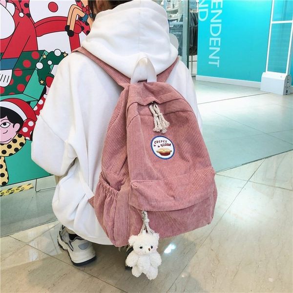 solid color corduroy backpack cute women school bag teenage girl harajuku backpack black female fashion bag student book laptop 
solid color corduroy backpack cute women school bag teenage girl harajuku backpack black female fashion bag student book laptop