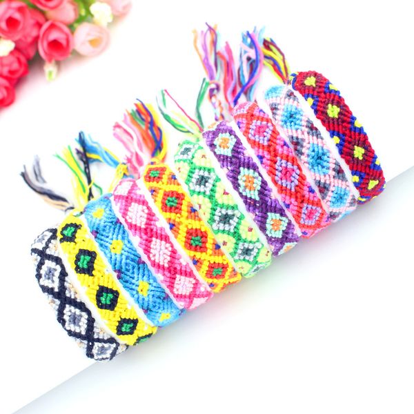 10 colors korea style friendship bracelet embroidery rhombic flower cotton woven thin cute bracelets for woman charm, Golden;silver
10 colors korea style friendship bracelet embroidery rhombic flower cotton woven thin cute bracelets for woman charm, Golden;silver