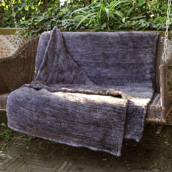blankets cx-d-80e hand knitted real fashion winter home sofa fur throw blanket