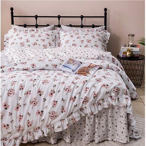 korean style ruffles skirt-style bedding set fresh floral princess bed linen pure cotton ropa de cama bed covered
korean style ruffles skirt-style bedding set fresh floral princess bed linen pure cotton ropa de cama bed covered