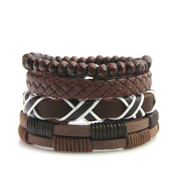 tennis 4pcs/set vintage punk wrap leather bracelets for men 2021 braid rope & bangle cuff jewelry pulseira mascu, Golden;silver
tennis 4pcs/set vintage punk wrap leather bracelets for men 2021 braid rope & bangle cuff jewelry pulseira mascu, Golden;silver