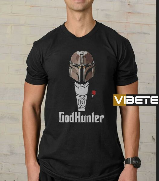 the mandalorian godhunter t-shirt black man's short sleeve printed tee