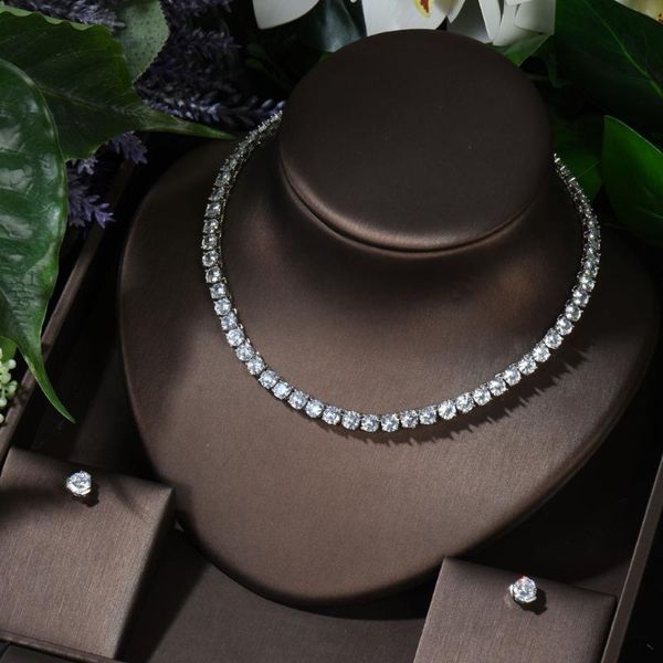 hibride luxury round shape cz jewelry set for women wedding necklace earring set cubic zircon dubai bridal jewelry n-855, Silver
hibride luxury round shape cz jewelry set for women wedding necklace earring set cubic zircon dubai bridal jewelry n-855, Silver