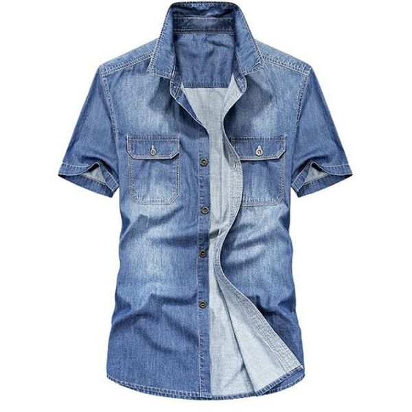 men shirts fashion summer short sleeves men denim shirts cotton casual turn down collar camisa male denim, White;black 
men shirts fashion summer short sleeves men denim shirts cotton casual turn down collar camisa male denim, White;black