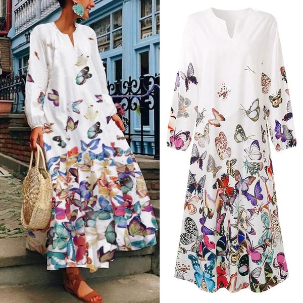 women vintage maxi dress v neck casual long sleeve butterfly printed autumn party long dresses robe, Black;gray
women vintage maxi dress v neck casual long sleeve butterfly printed autumn party long dresses robe, Black;gray
