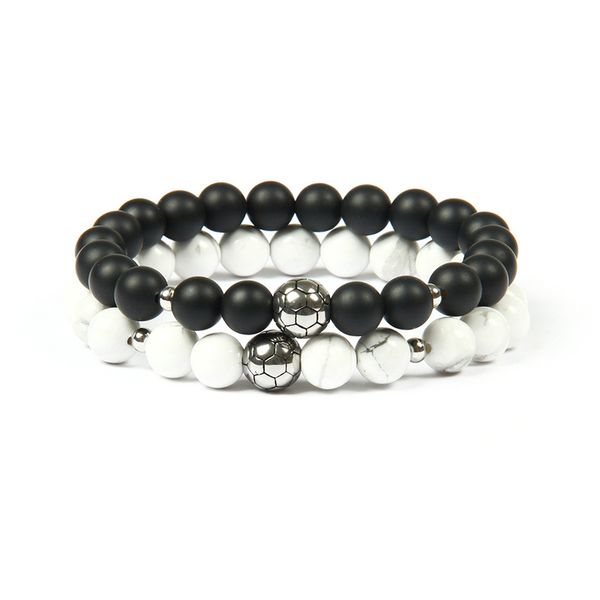 Hot Sale Stainless Steel Soccer Bracelets Wholesale 10pcs/lot 8mm Matte Agate & Marble Howlite Stone Beads With Football Bracelet For Gift
Hot Sale Stainless Steel Soccer Bracelets Wholesale 10pcs/lot 8mm Matte Agate & Marble Howlite Stone Beads With Football Bracelet For Gift