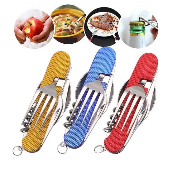 portable 3 in 1 folding tableware stainless steel spoon fork knife multifunction tool for outdoor camping cutlery dinnerware 2 pieces/set
portable 3 in 1 folding tableware stainless steel spoon fork knife multifunction tool for outdoor camping cutlery dinnerware 2 pieces/set