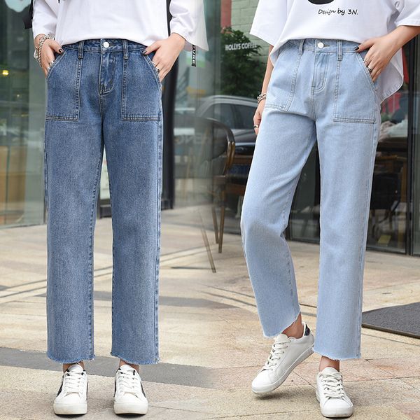 sellers 2020 new hem design ankle-length pants women fashion loose casual pants high waist jeans female sweet student, Blue
sellers 2020 new hem design ankle-length pants women fashion loose casual pants high waist jeans female sweet student, Blue