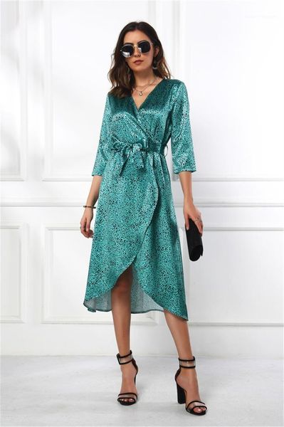 designer casual dress leopard printed v neck 3/4 sleeve irregular dress fashion female clothing autumn womens, Black;gray
designer casual dress leopard printed v neck 3/4 sleeve irregular dress fashion female clothing autumn womens, Black;gray
